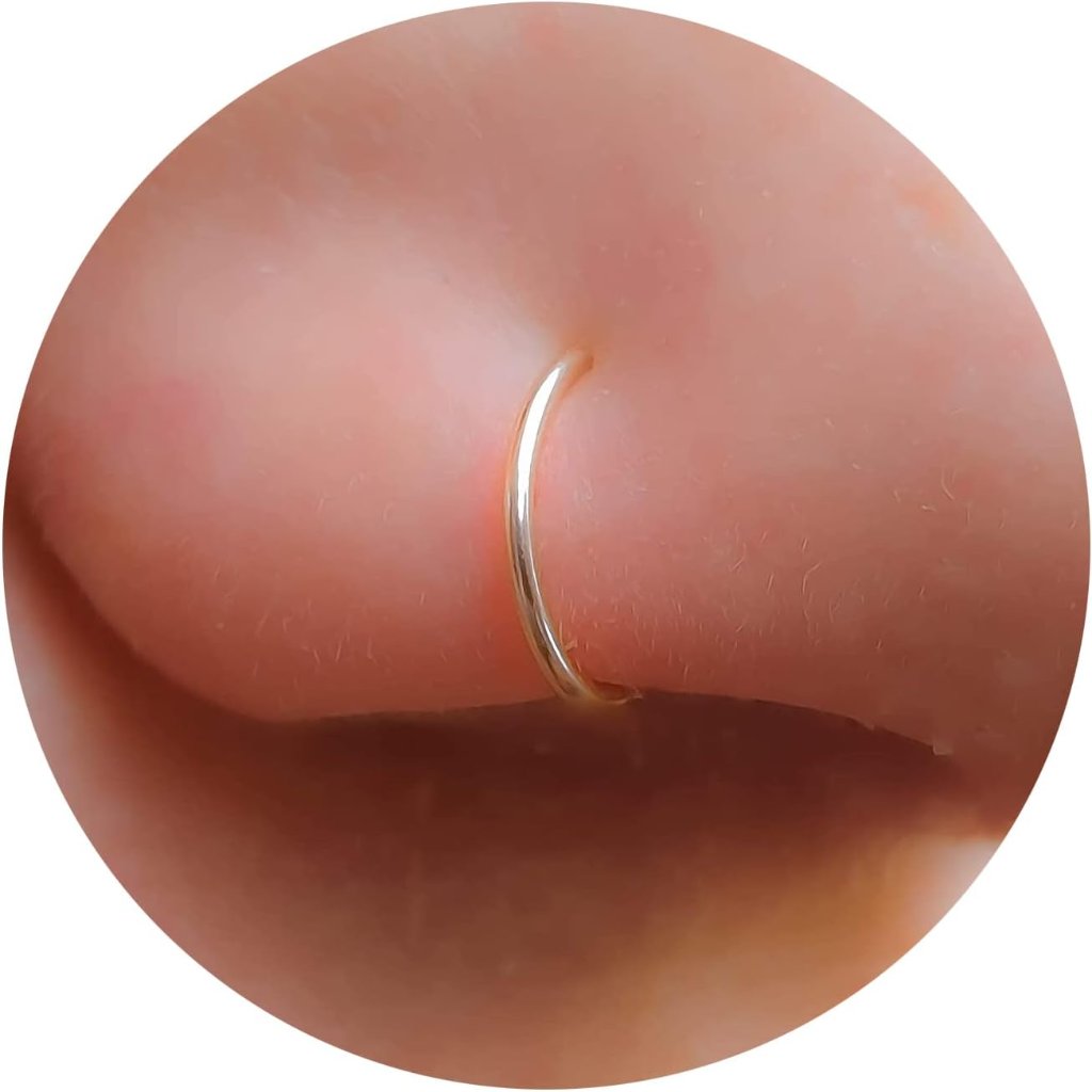 Gold Nose Ring  Tiny Thin 20 Gauge 7mm Nose Hoop  Small 14k Gold Filled Nose P